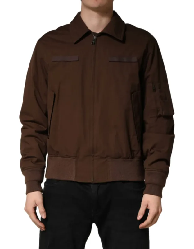 Cotton Stretch Full Zip Bomber Jacket