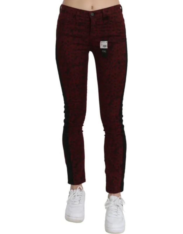 Mid Waist Slim Fit Cotton Jeans