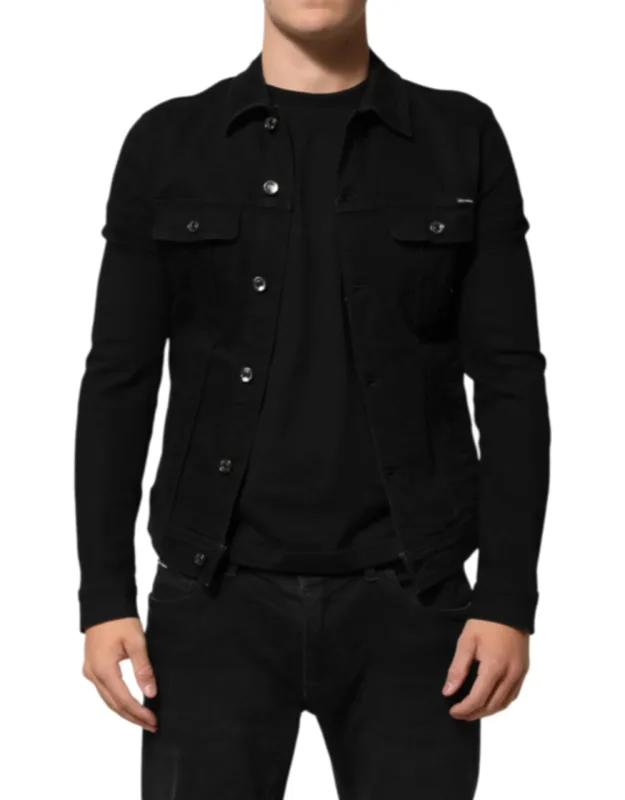 Cotton Denim Stretch Button-up Jacket