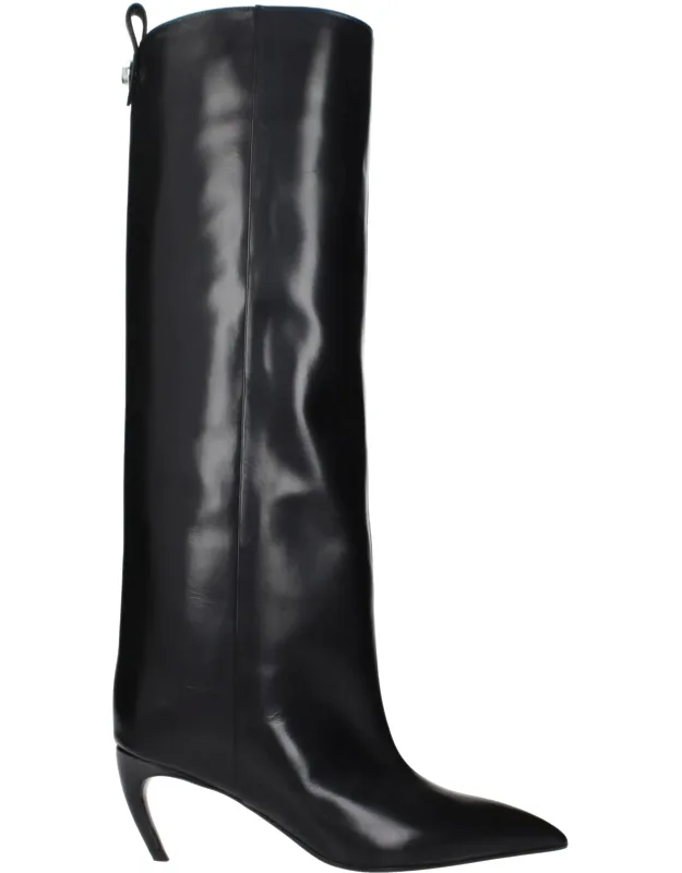 Leather High Heel Boots
