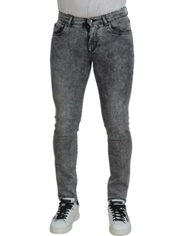 Washed Cotton Slim Fit Denim Jeans