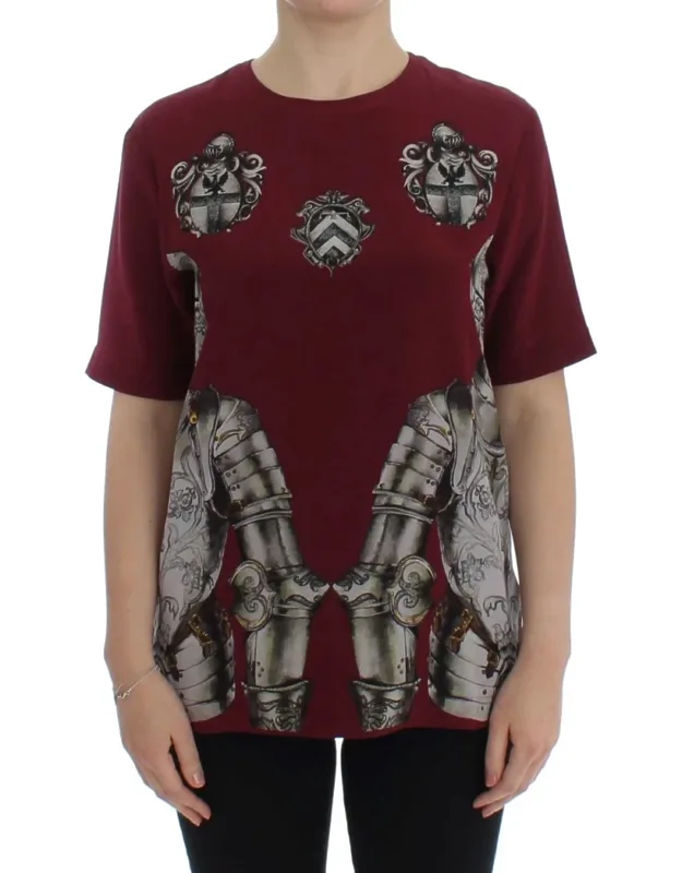 Knight Print Silk Blouse T-shirt