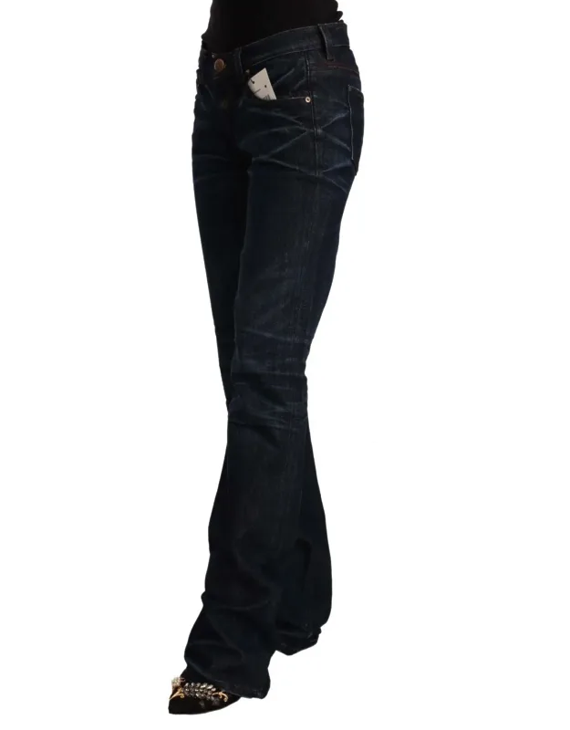 Mid Waist Cotton Denim Straight Jeans