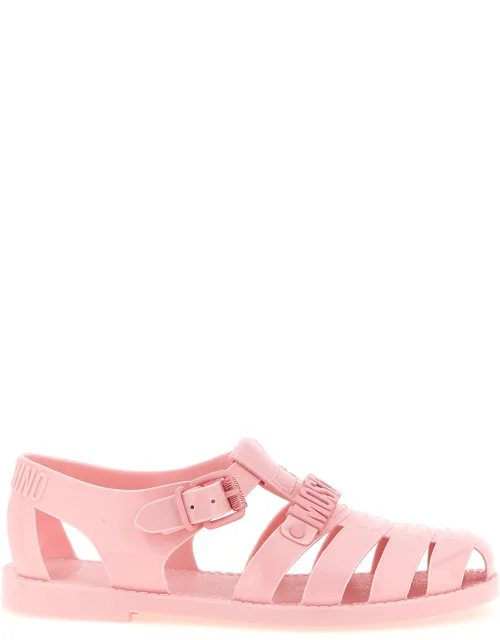 Multicolor Pvc Flat Sandals