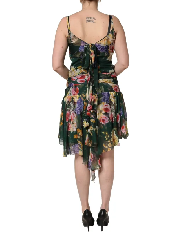 Multicolor Floral Print Sleeveless Mini Dress