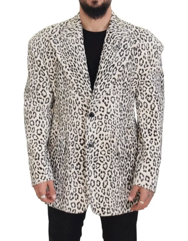Leopard Single Breasted Coat Blazer