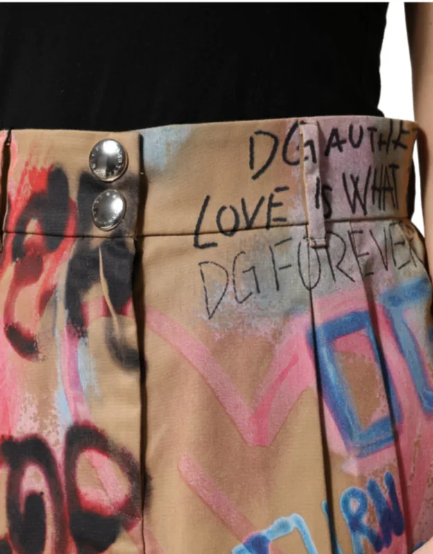 Graffiti Print Mini Skirt