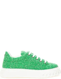Fabric And Leather Athletic Sneakers