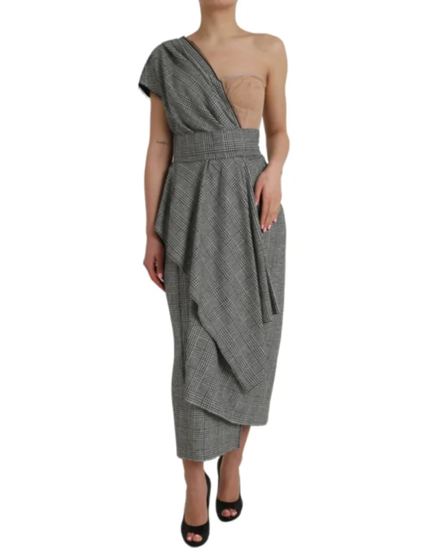 Layered One Shoulder Maxi Dress