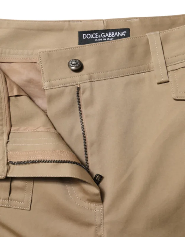 Mid Waist Cargo Tapered Pants