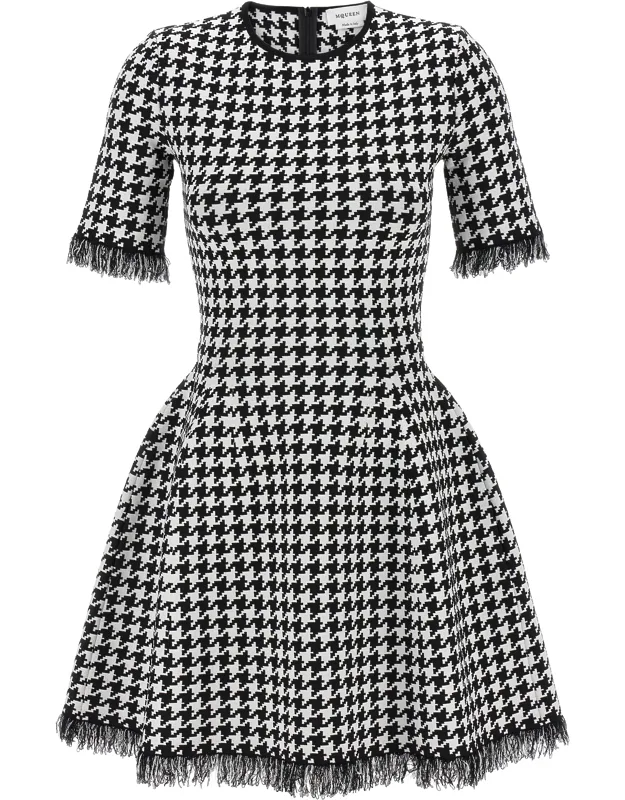 Bicolor Viscose Short Dress
