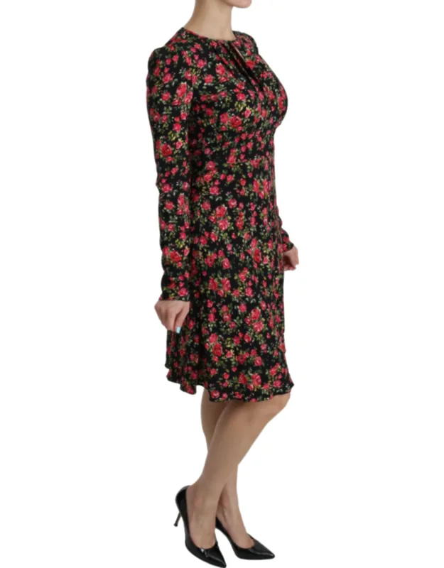 Floral Longsleeve Knee Length Dress