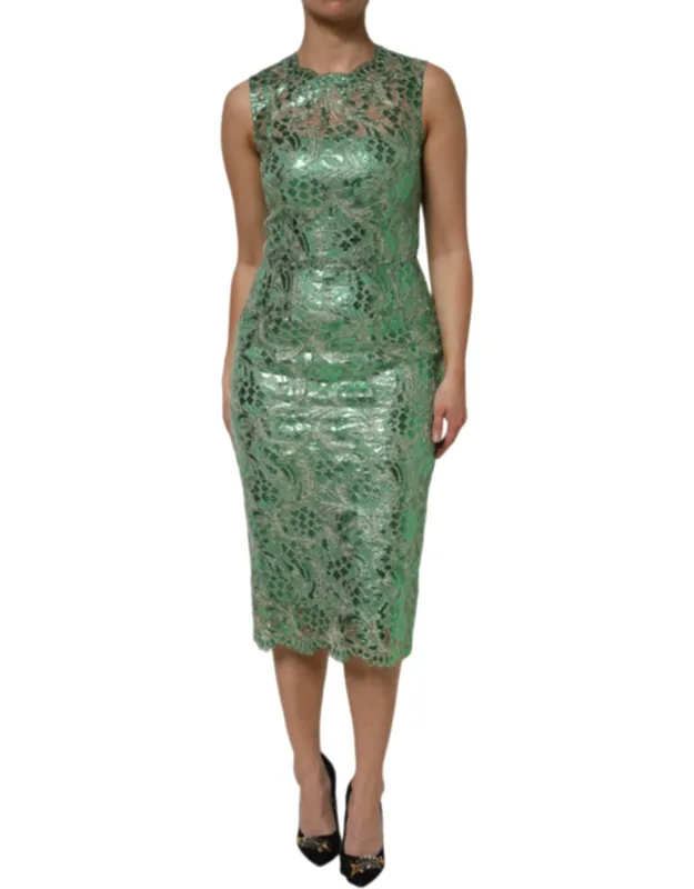 Floral Lace Sheath Midi Dress