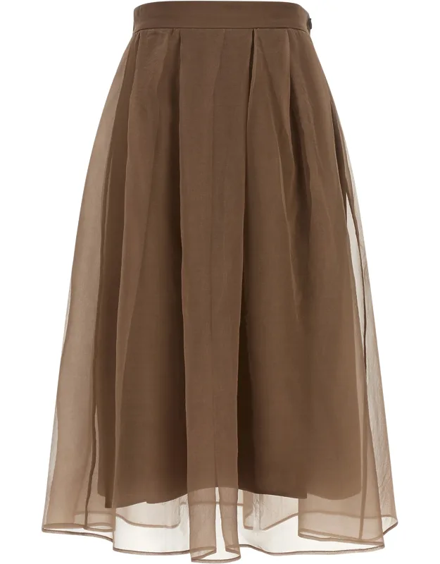 Silk Midi Skirt