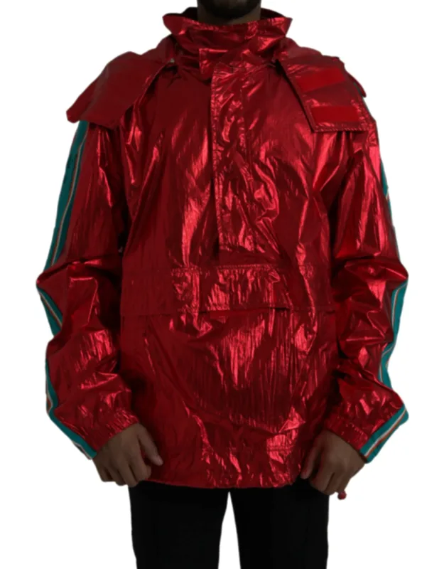 Nylon Hooded Pullover Sweatshirt Jacket