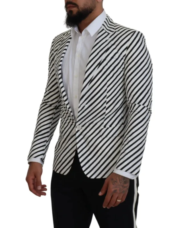 Striped Slim Fit Jacket Blazer With Cotton Lining