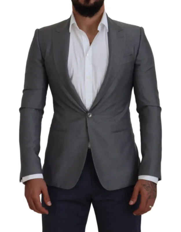 Wool Silk Slim Fit Jacket Blazer