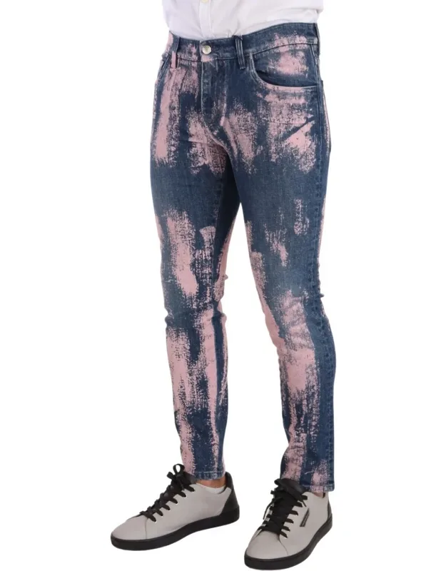 Tie Dye Cotton Skinny Denim Jeans