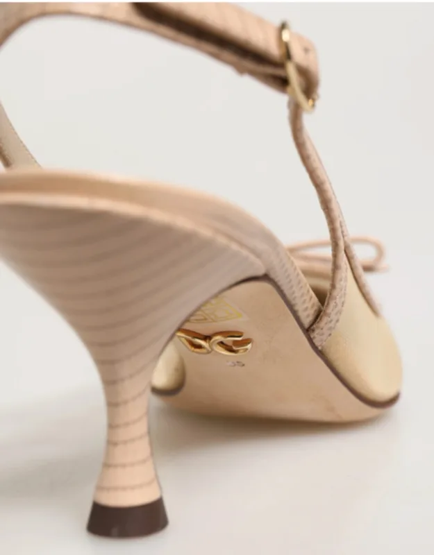Lori Mesh Leather Slingback Sandals