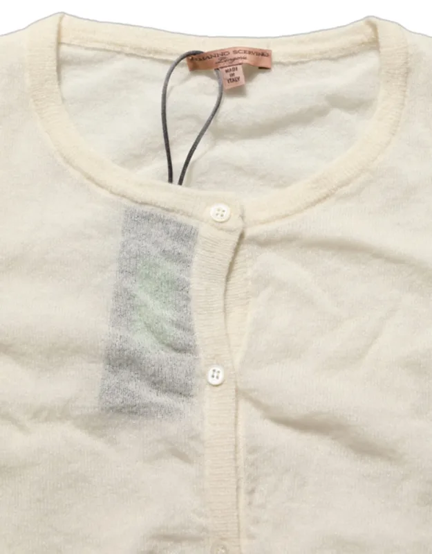 Knit Cropped Wool Cardigan Sweater