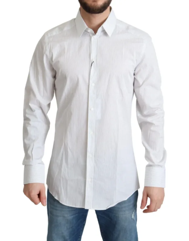 White Stripes Cotton Formal Dress Shirt