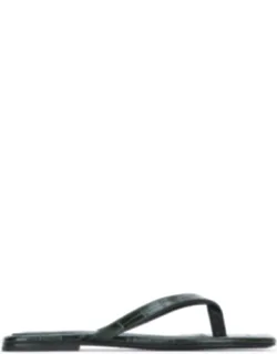 Croco-embossed Flip Flops