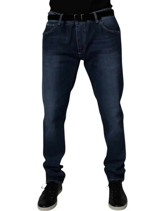 Washed Cotton Stretch Skinny Denim Jeans