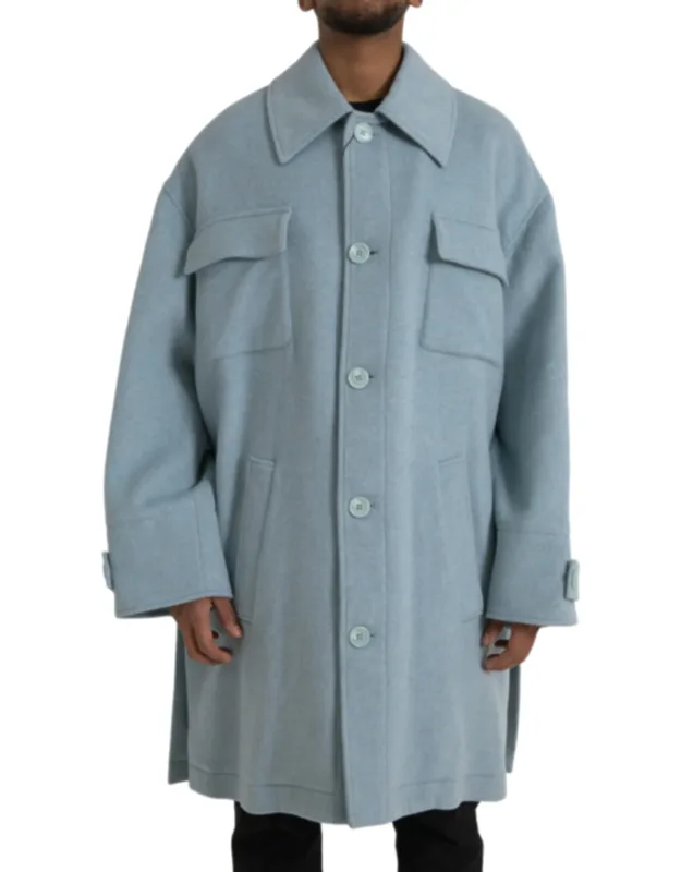 Wool Button Trench Coat
