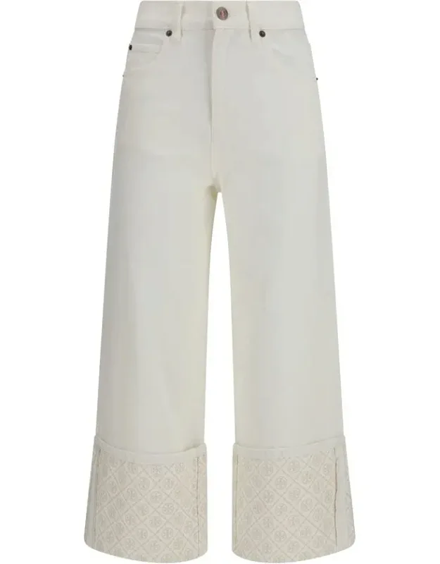 White Cotton Straight-leg Jeans