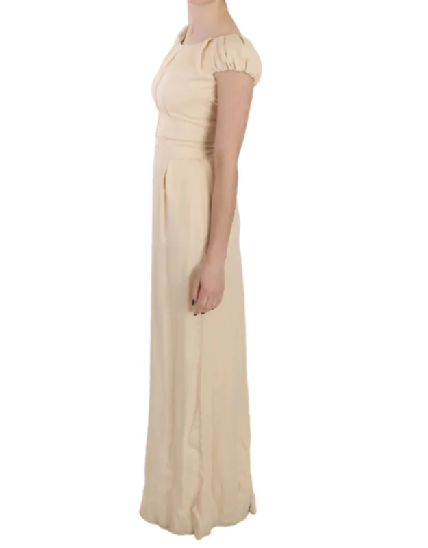 Silk Column Cap Sleeve Gown