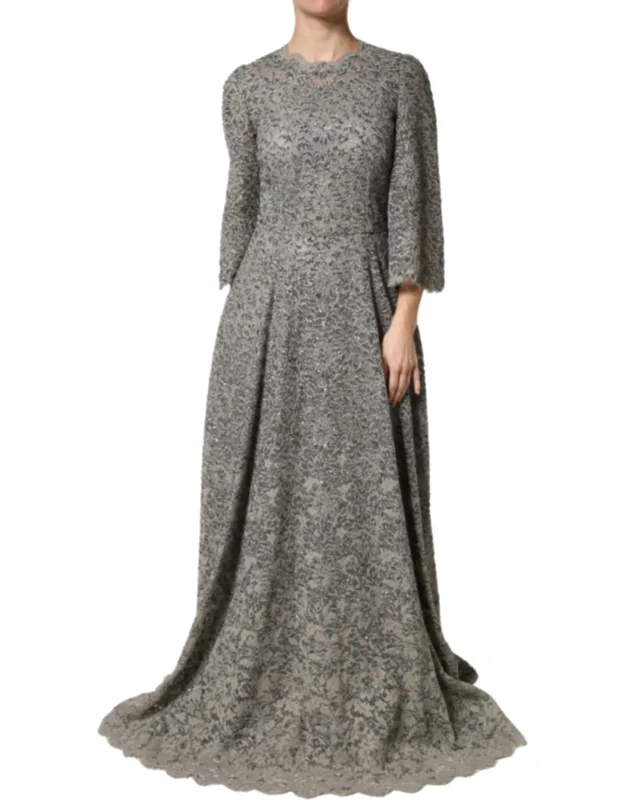 Lace Long Sleeve Cotton Maxi Dress