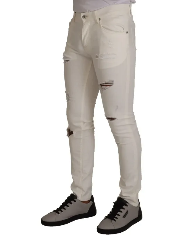 Tattered Skinny Denim Jeans