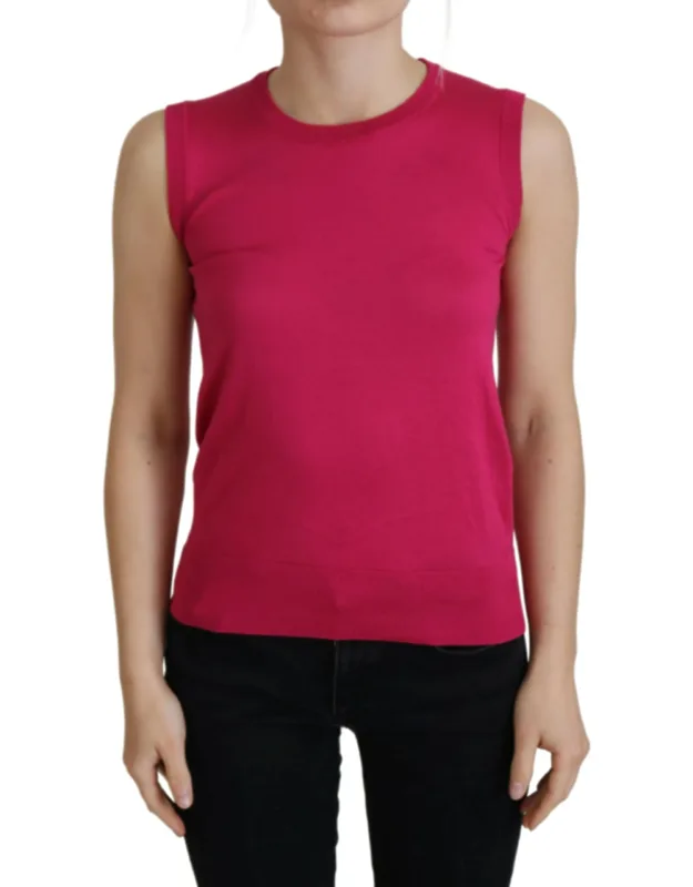 Silk Vest Pullover Crewneck Tank Top