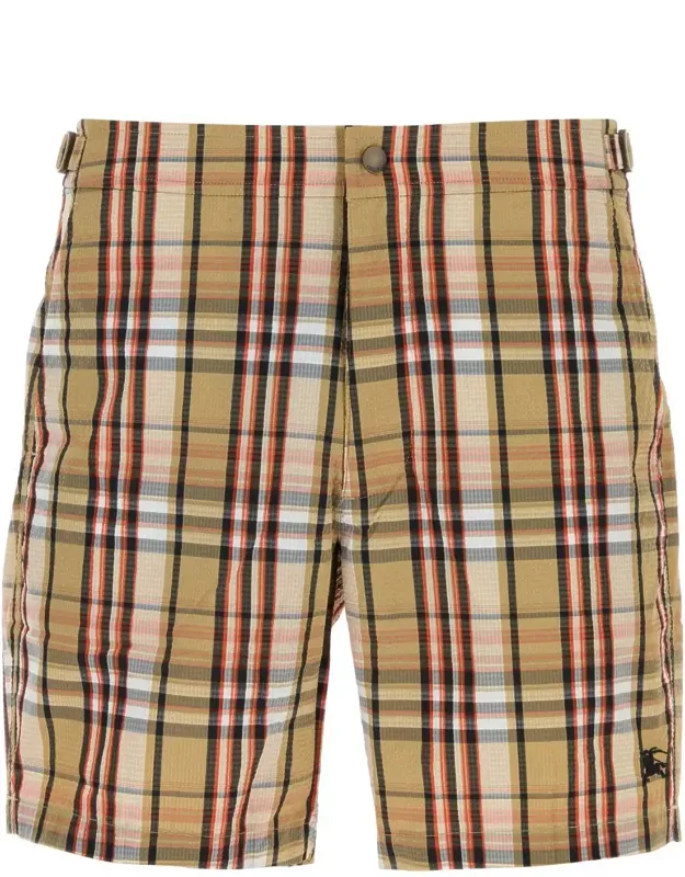Printed Seersucker Swimming Shorts