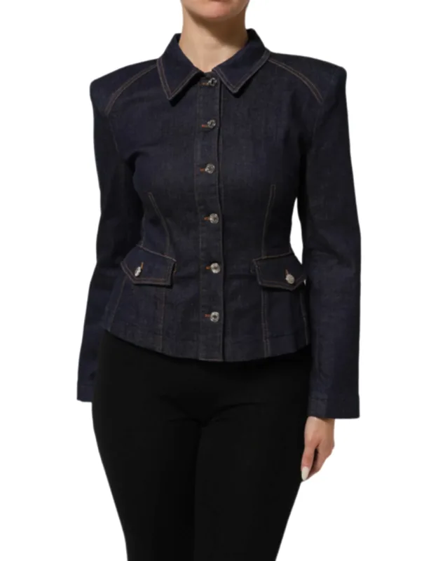 Cotton Collared Denim Coat Jacket