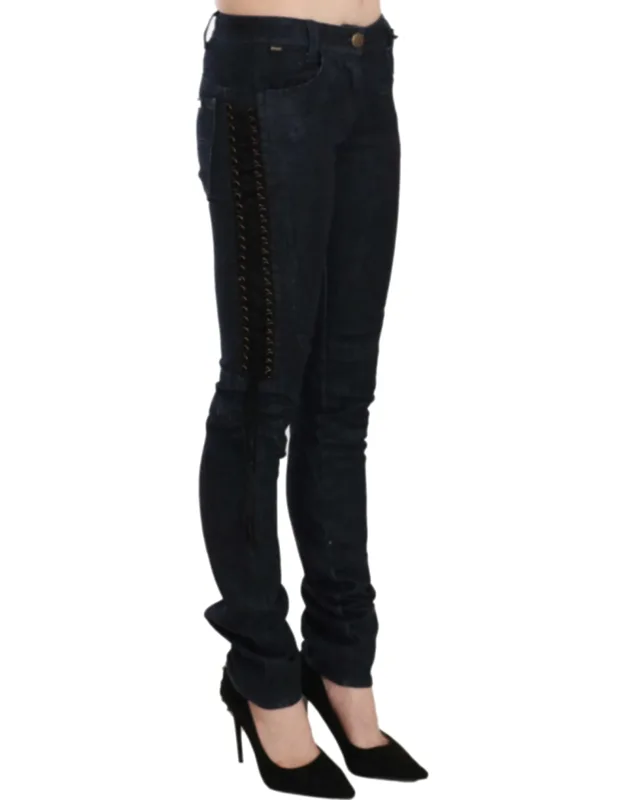 Low Waist Skinny Trousers Braided String Pants