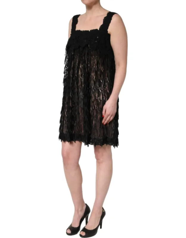 Fringed Sleeveless Mini Dress