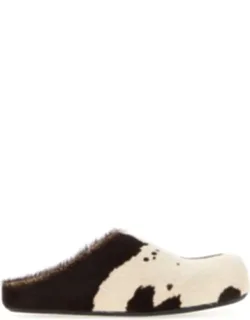 Printed Calf Hair Fussbett Slippers