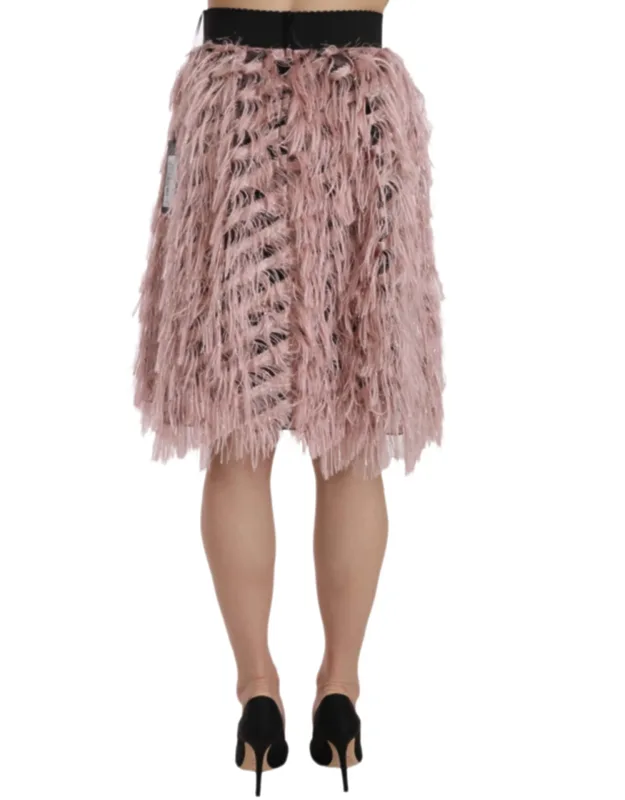 Fringe Metallic Pencil A-line Skirt