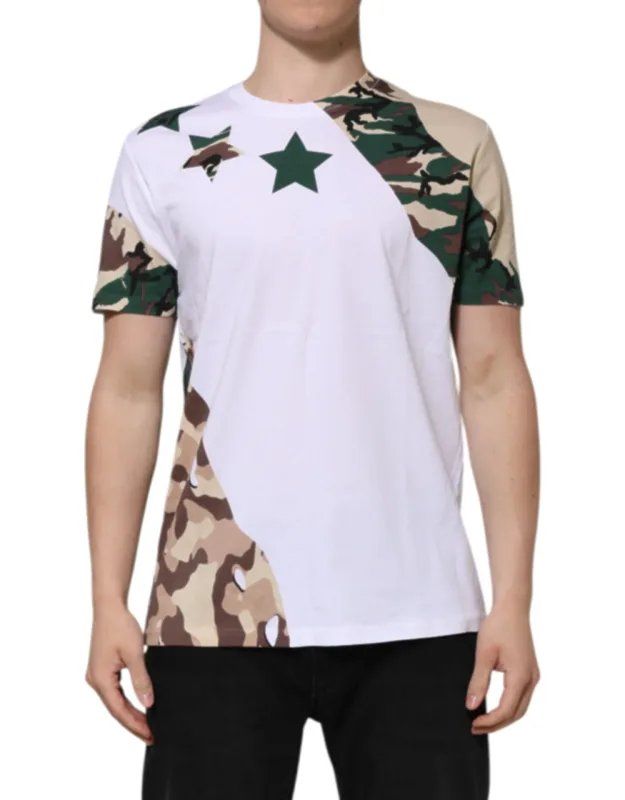 Camouflage Cotton Crew Neck T-shirt
