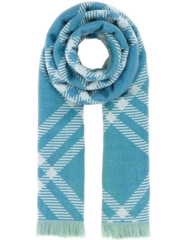 Embroidered Wool Blend Scarf