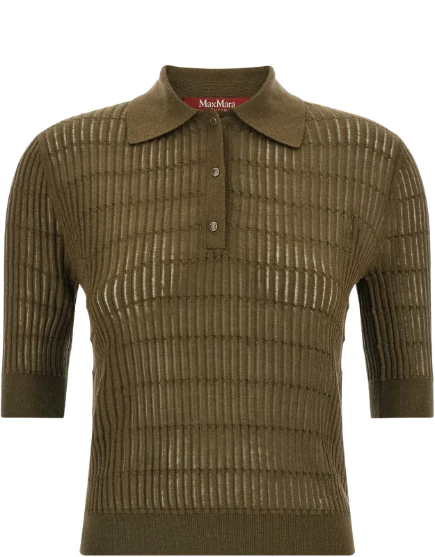 Bicolor Silk Polo Shirt