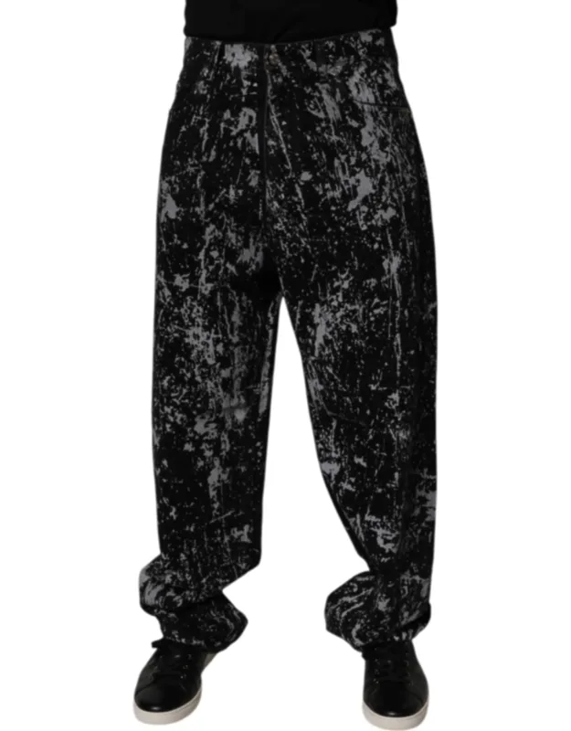 Tie Dye Cotton Straight Denim Jeans