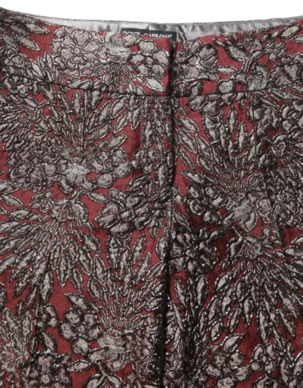 Floral Jacquard Straight Pants