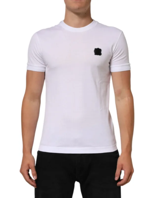 Logo Patch Cotton Crew Neck T-shirt