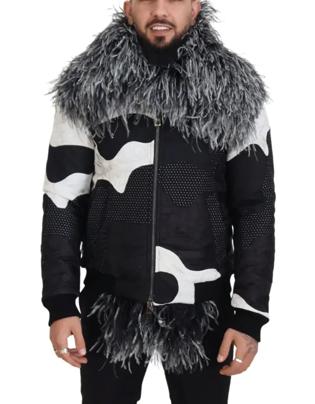 Fur Shearling Full Zip Jacket And Silk Clothing