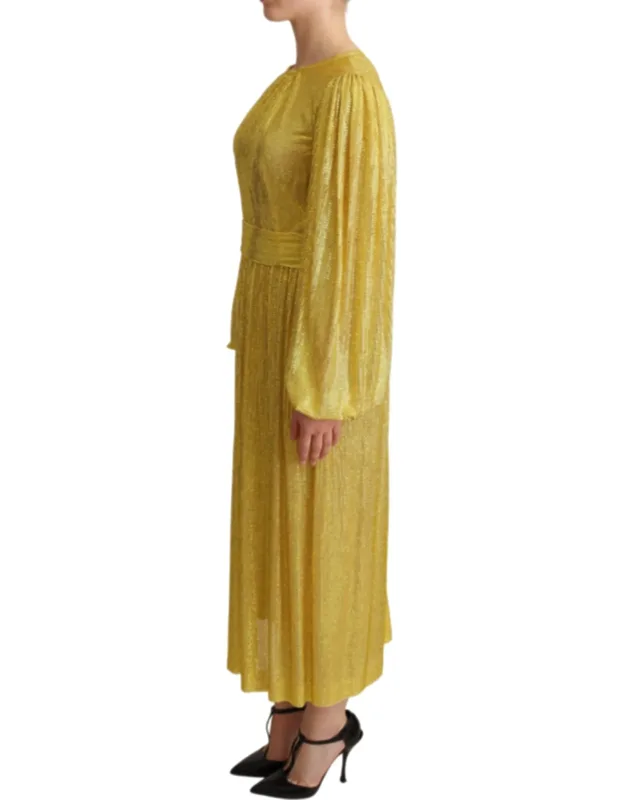 Crystal Mesh Pleated Maxi Dress