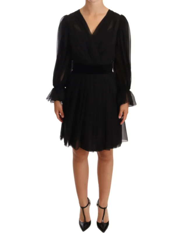 Mesh Pleated Mini Silk Stretch Dress