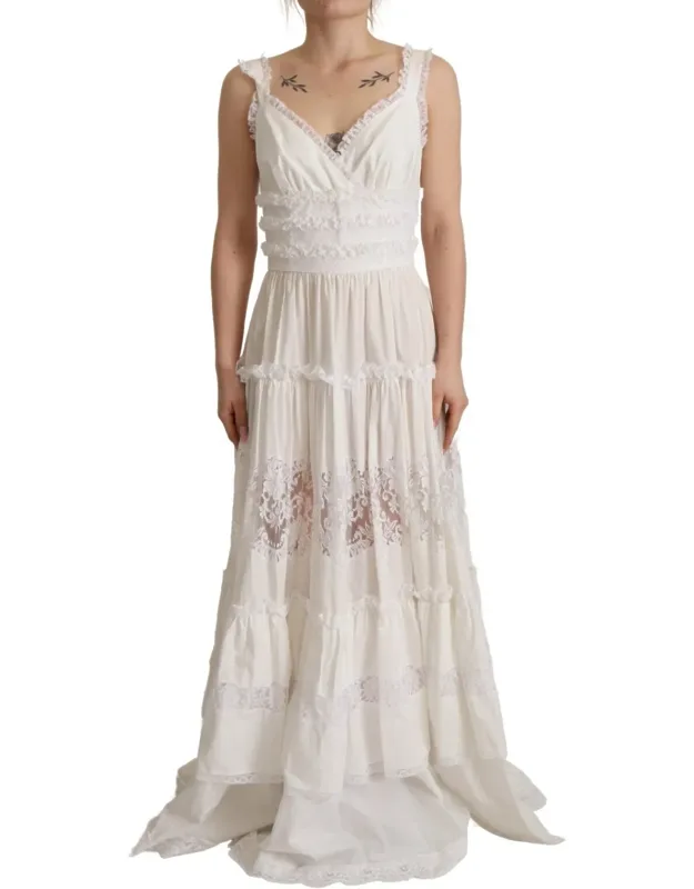 Cotton Tiered Long Maxi A-line Dress