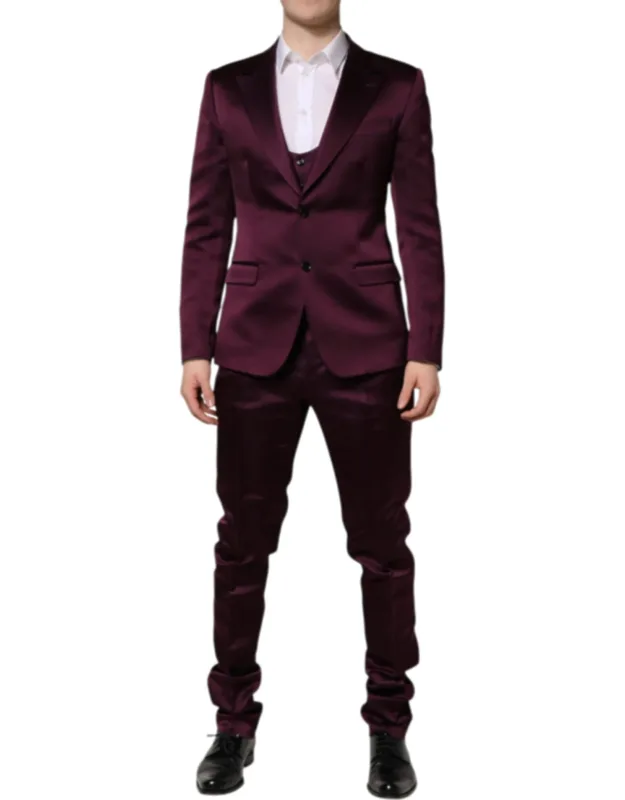 Silk 3-piece Single Breasted Suit